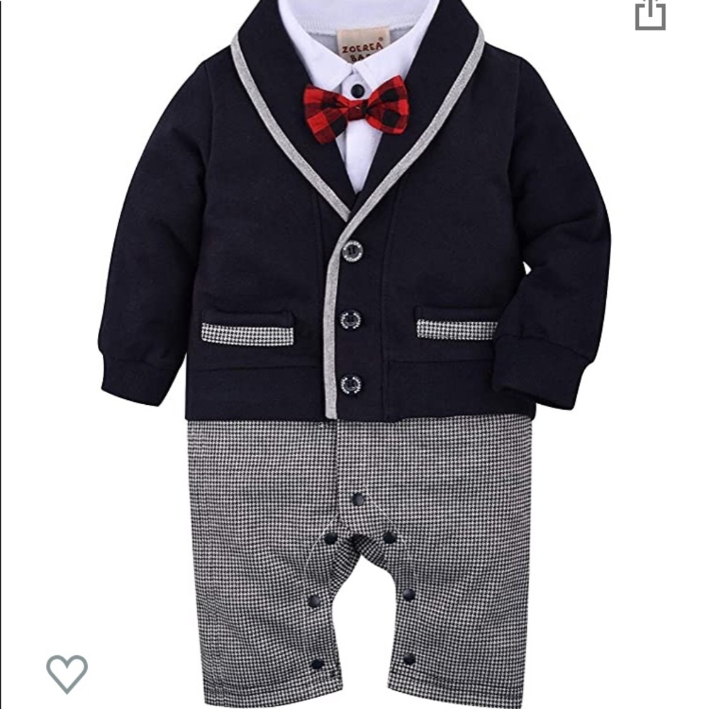 Boys Tuxedo/Onesie/Romper/Jumpsuit Navy Blue